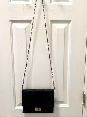 Vintage Sabina Black Chainlink Genuine Leather Crossbody
